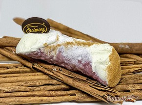 Gourmet Cannoli covered with Ruby Chocolate