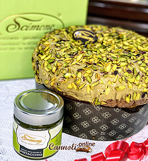 Handgemachte Panettone mit Pistaziencreme